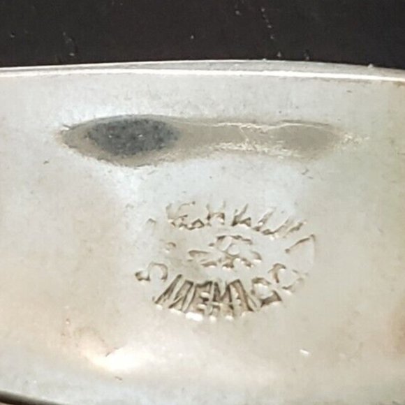 MEXICAN SILVER BRACELETS with INLAID FLOWER MOTIFS OF NATURAL MOTHER OF PEARL - Picture 11 of 11